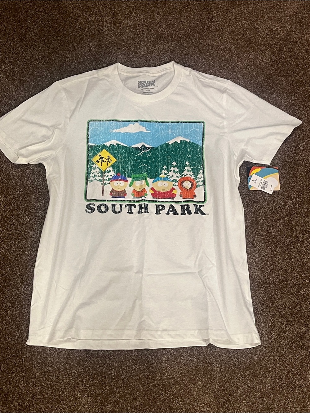 2/$20 South Park Men's White Graphic Short Sleeve Tee
